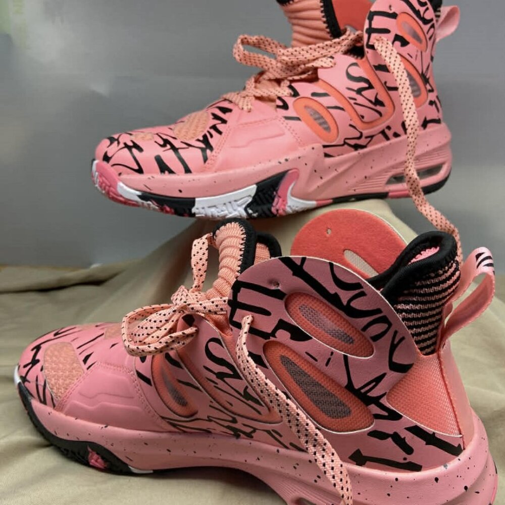 ASHION High-Top Sneakers – Pink/Black Graffiti – EUR 40 / CN 41